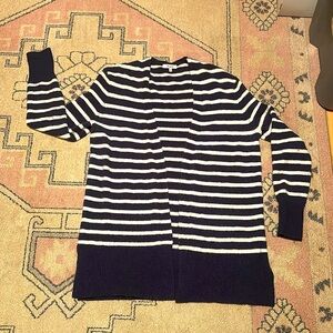Madewell cardigan, navy and white striped, XS, great condition